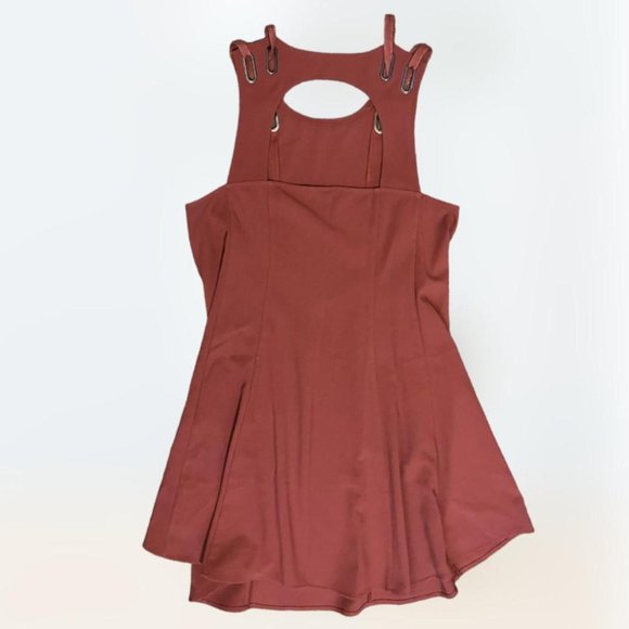 Free People Baby Love Trapeze Mini Dress Cut Out Back Salmon Sleeveless Size XS - Picture 3 of 5